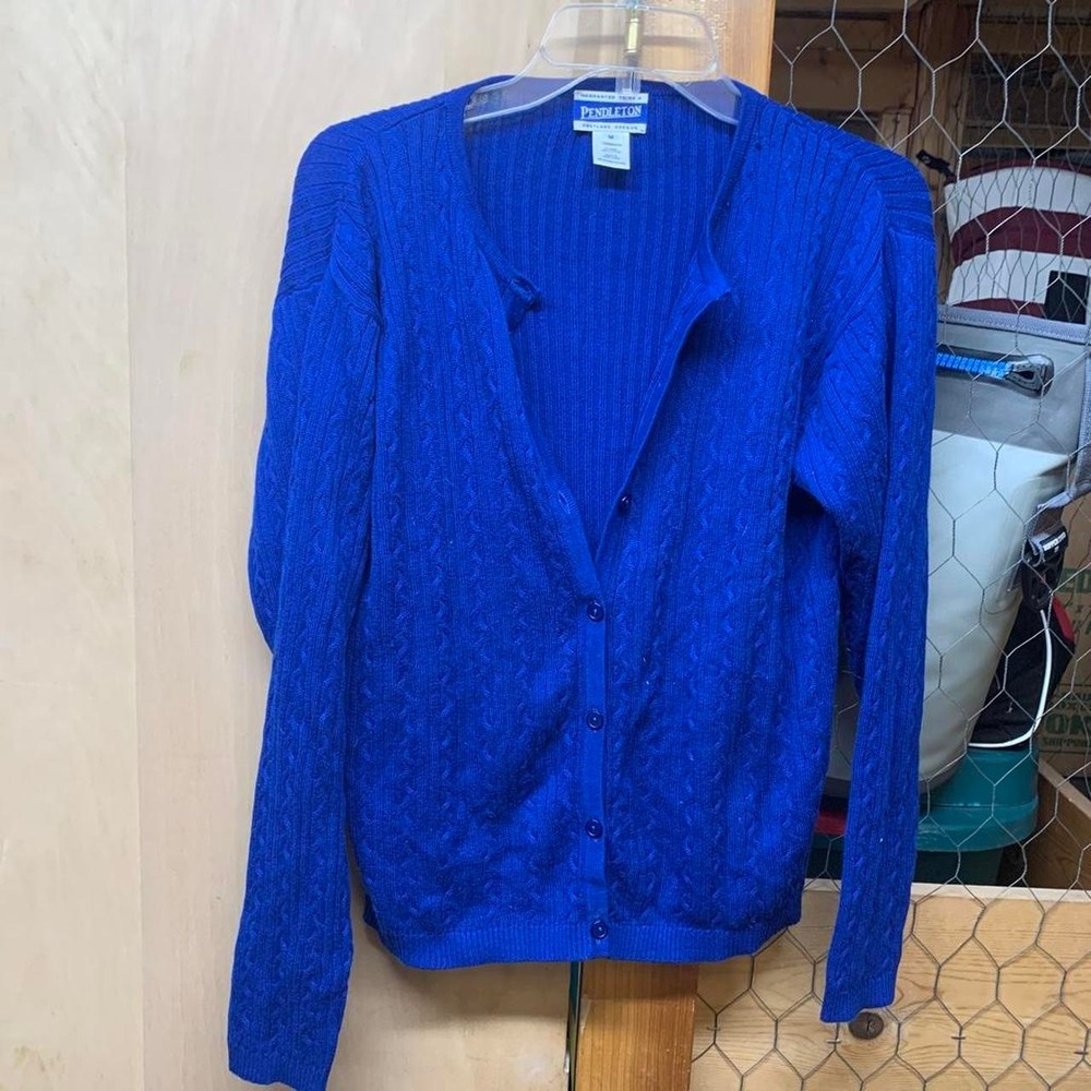 Pendleton cardigan knitted Royal blue cardigan  Size Medium Womens Cardigan